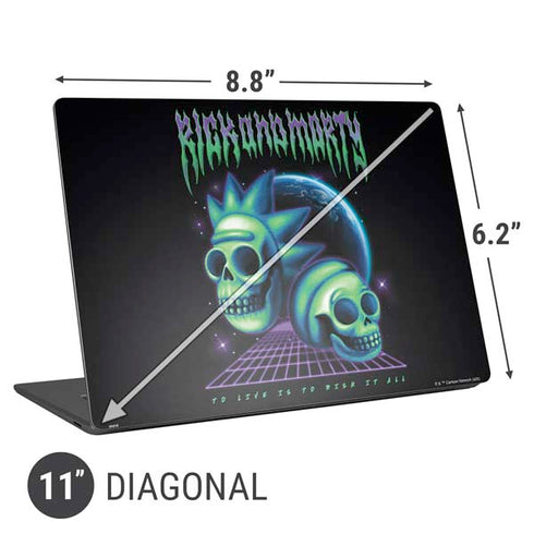 Adult Swim Rick and Morty Neon Skulls Universal Laptop 11in (8.8 x 6.2in) Skin